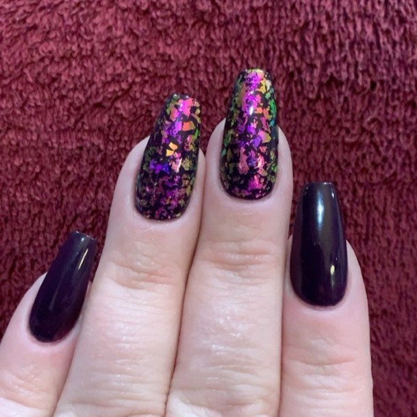 Excellent Girls Deep Purple Nail Design Ideas