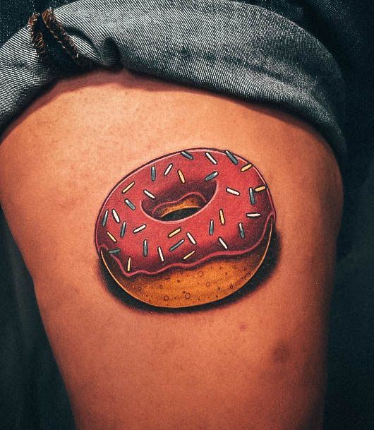 Excellent Girls Donut Tattoo Design Ideas