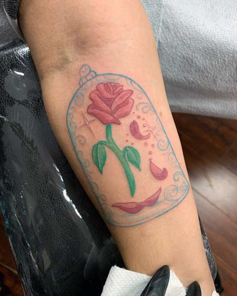 Excellent Girls Enchanted Rose Tattoo Design Ideas