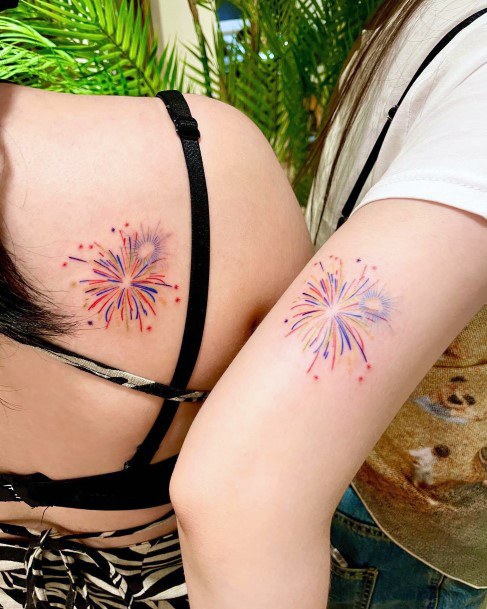 Excellent Girls Fireworks Tattoo Design Ideas