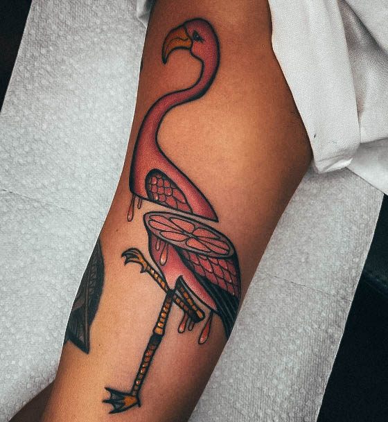 Excellent Girls Flamingo Tattoo Design Ideas