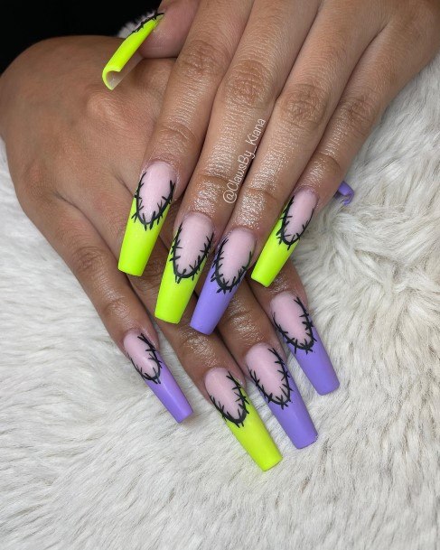 Excellent Girls Frankenstein Nail Design Ideas