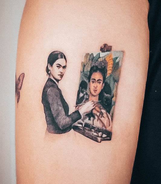 Excellent Girls Frida Tattoo Design Ideas