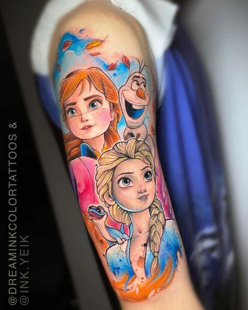 Excellent Girls Frozen Tattoo Design Ideas