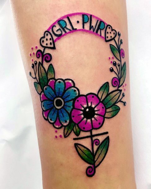 Excellent Girls Girl Power Tattoo Design Ideas