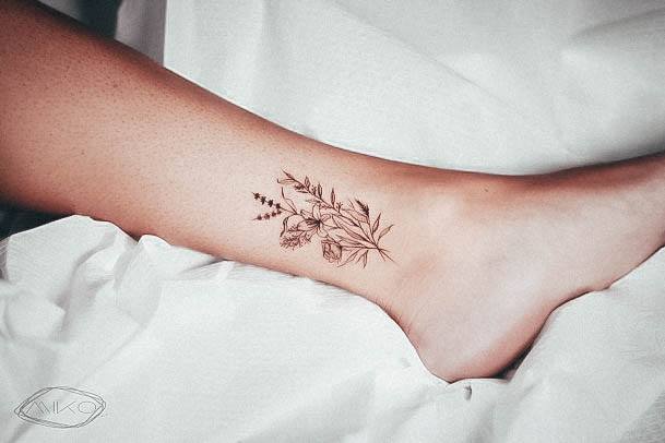 Excellent Girls Girly Tattoo Design Ideas Ankle Flowers