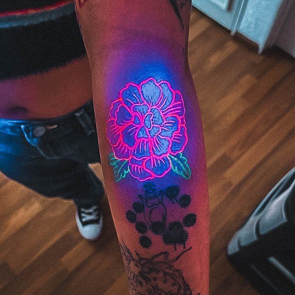 Excellent Girls Glow In The Dark Tattoo Design Ideas Flower Forearm