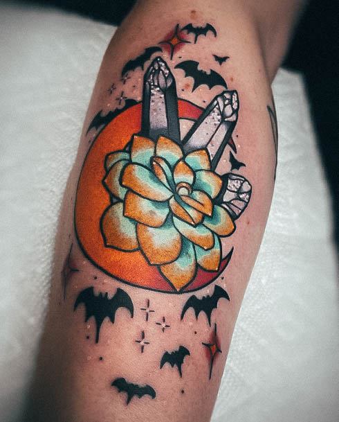 Excellent Girls Halloween Tattoo Design Ideas