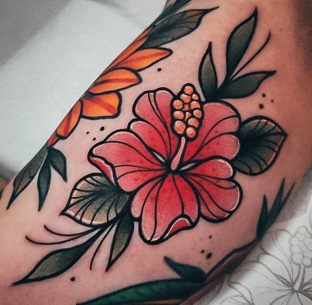 Excellent Girls Hibiscus Tattoo Design Ideas