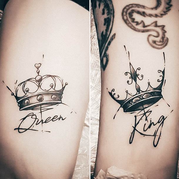 Excellent Girls King And Queen Tattoo Design Ideas