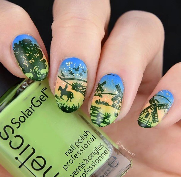 Excellent Girls Landscape Nail Design Ideas