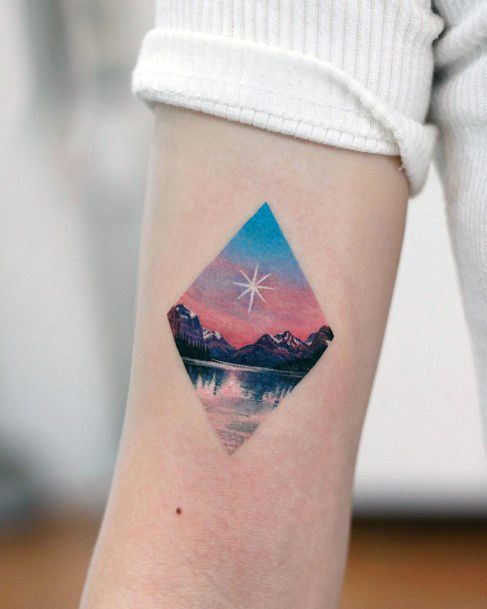 Excellent Girls Landscape Tattoo Design Ideas