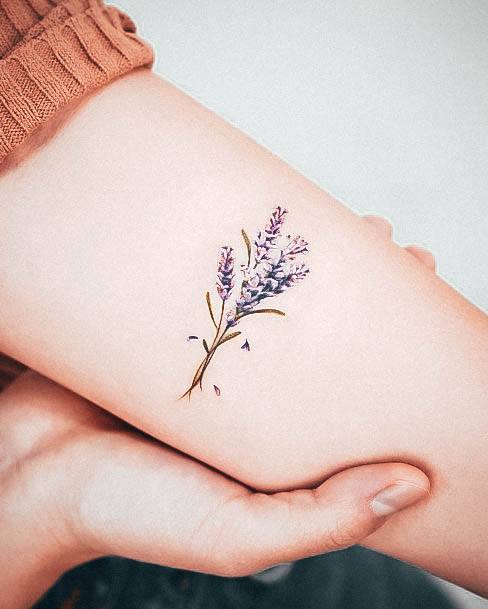 Excellent Girls Lavender Tattoo Design Ideas