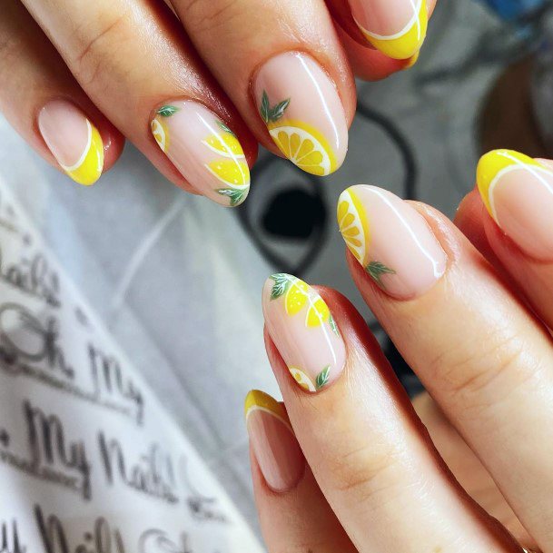 Excellent Girls Lemon Nail Design Ideas