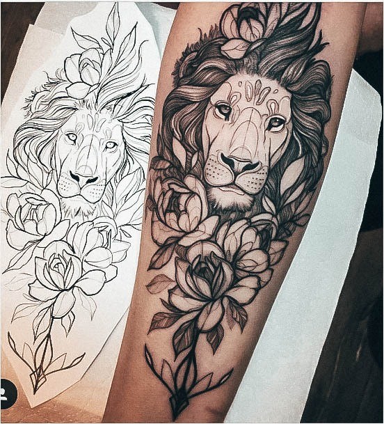 Excellent Girls Leo Tattoo Design Ideas Rose Flower