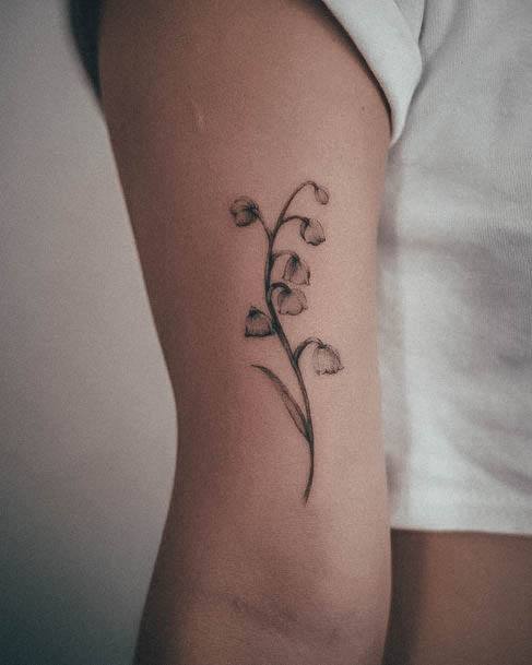 Excellent Girls Lily Of The Valley Tattoo Design Ideas