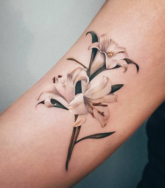 Excellent Girls Lily Tattoo Design Ideas Arm