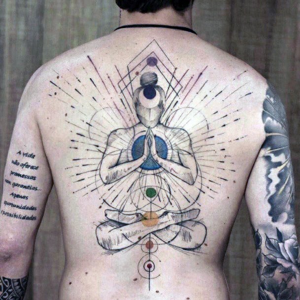 Excellent Girls Meditation Tattoo Design Ideas