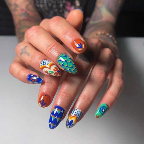 Excellent Girls Mexican Nail Design Ideas