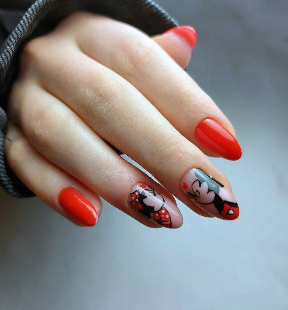 Excellent Girls Mickey Mouse Nail Design Ideas