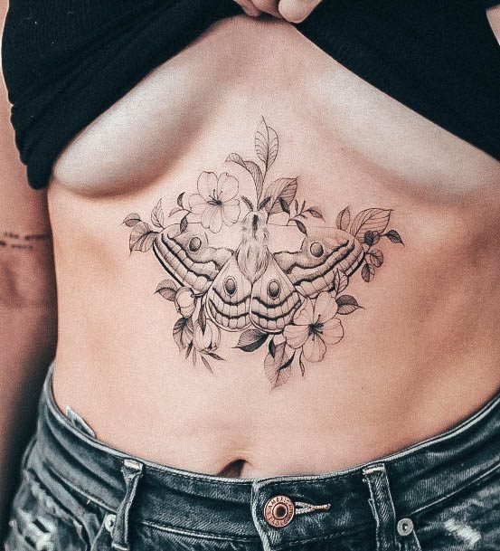 Excellent Girls Moth Tattoo Design Ideas