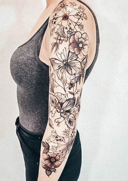 Excellent Girls Nature Tattoo Design Ideas