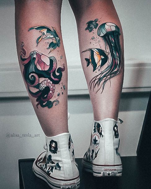 Excellent Girls Nautical Tattoo Design Ideas