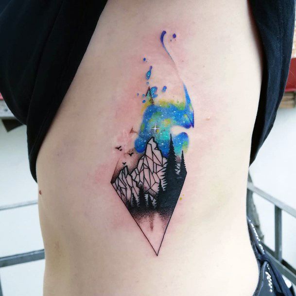 Excellent Girls Northern Lights Tattoo Design Ideas