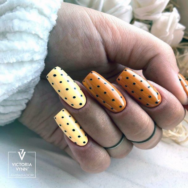 Excellent Girls Orange Nail Design Ideas