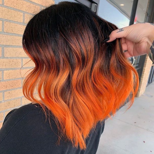 Excellent Girls Orange Ombre Hairstyles Design Ideas