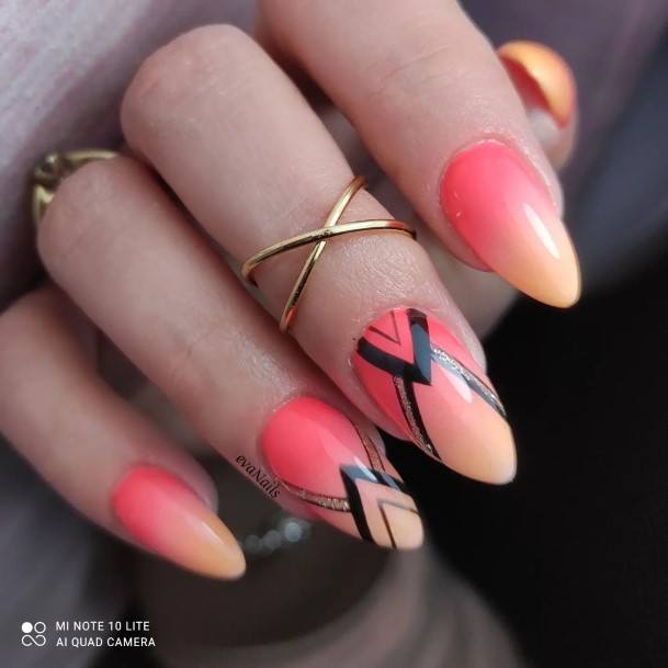 Excellent Girls Orange Ombre Nail Design Ideas