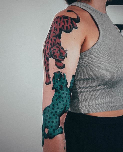 Excellent Girls Panther Tattoo Design Ideas