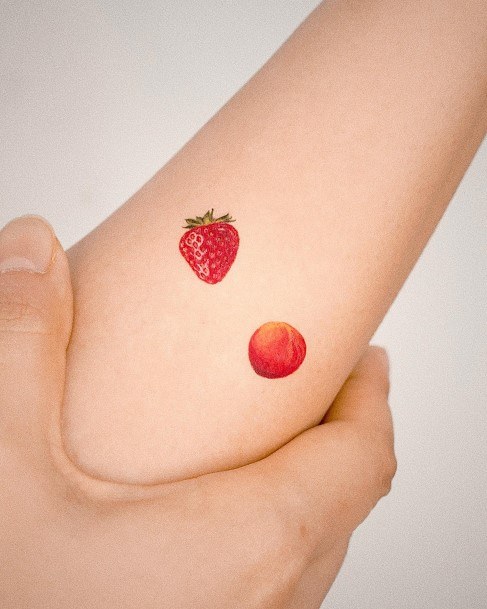 Excellent Girls Peach Tattoo Design Ideas