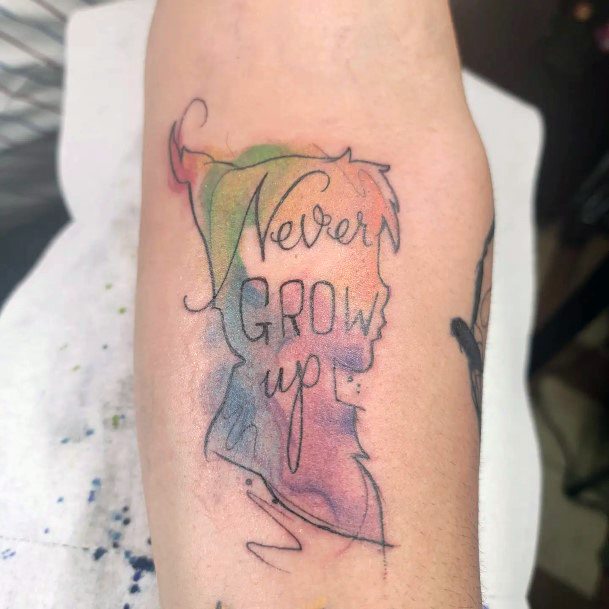 Excellent Girls Peter Pan Tattoo Design Ideas