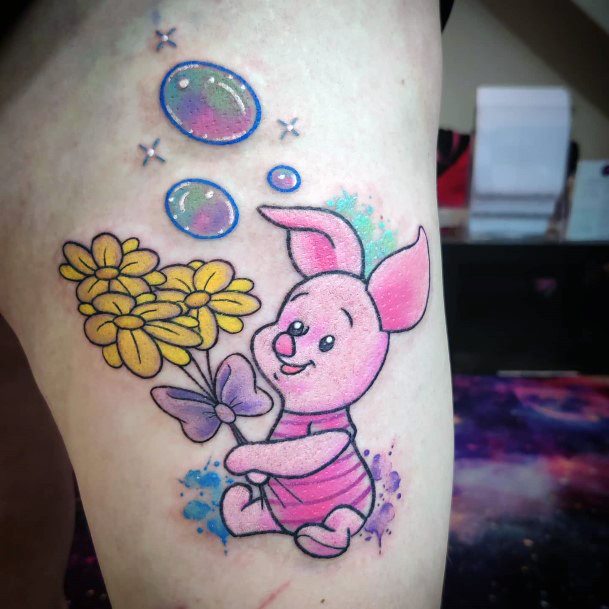 Excellent Girls Piglet Tattoo Design Ideas