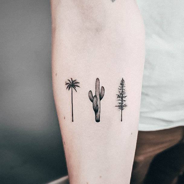 Excellent Girls Pine Tree Tattoo Design Ideas