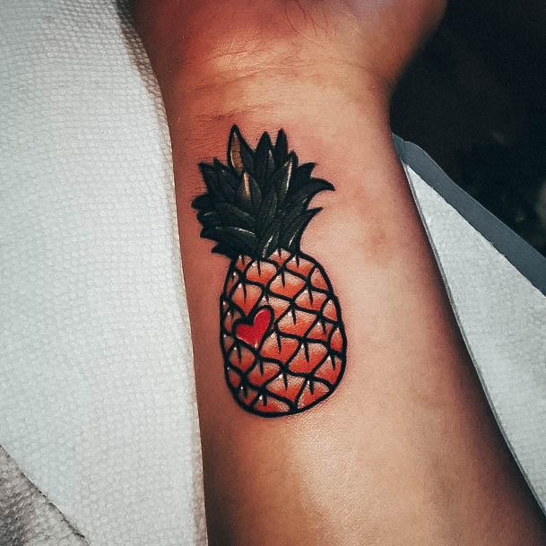 Excellent Girls Pineapple Tattoo Design Ideas