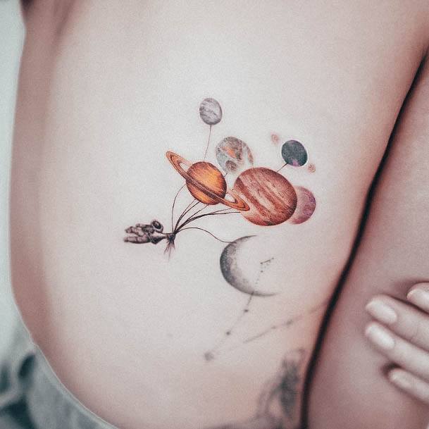 Excellent Girls Planet Tattoo Design Ideas