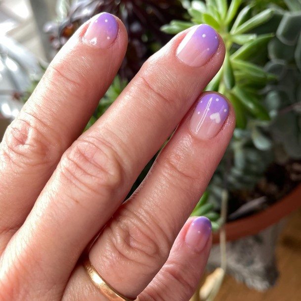 Excellent Girls Purple Ombre Nail Design Ideas