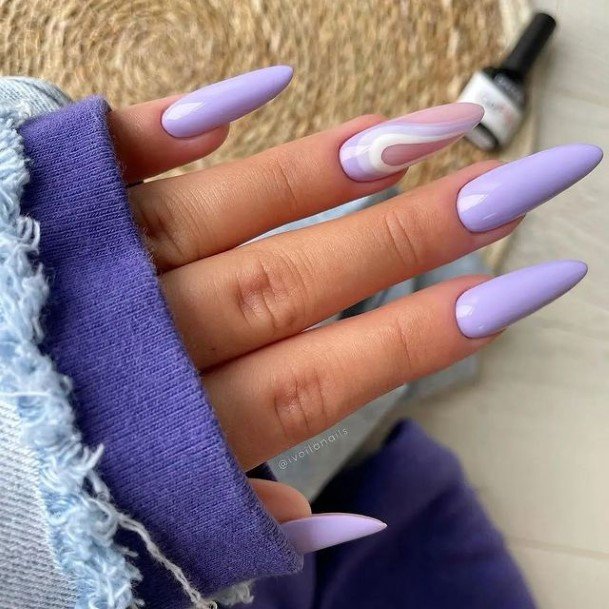 Excellent Girls Purple Summer Nail Design Ideas