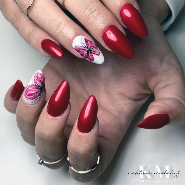 Excellent Girls Red Dress Nail Design Ideas