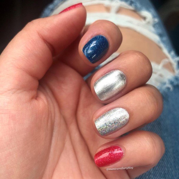Excellent Girls Red White And Blue Nail Design Ideas