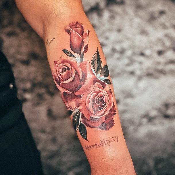 Excellent Girls Rose Forearm Tattoo Design Ideas