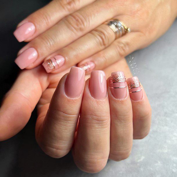 Excellent Girls Rose Gold Nail Design Ideas