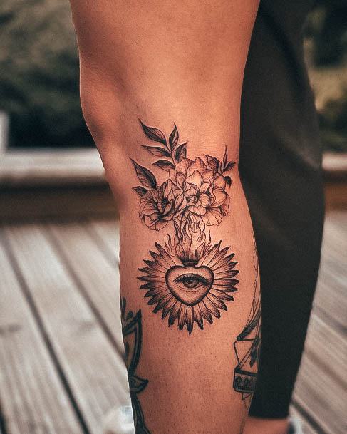 Excellent Girls Sacred Heart Tattoo Design Ideas