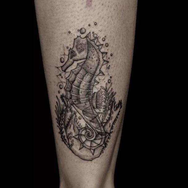 Excellent Girls Seahorse Tattoo Design Ideas