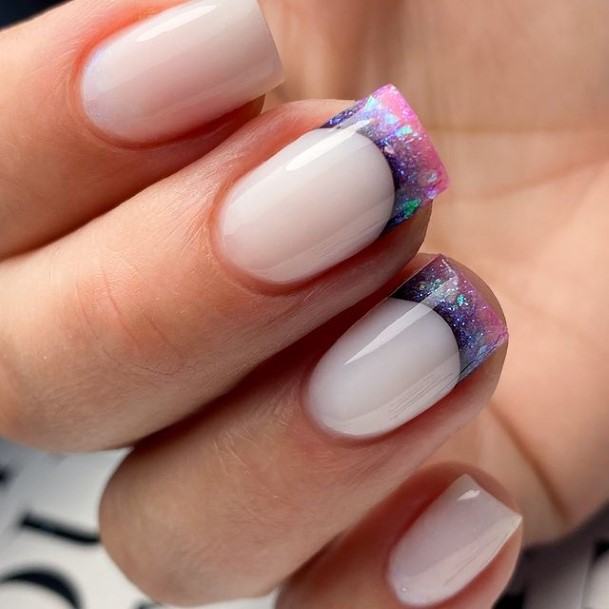 Excellent Girls Short Pink And White Nail Design Ideas