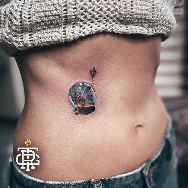 Excellent Girls Snowglobe Tattoo Design Ideas