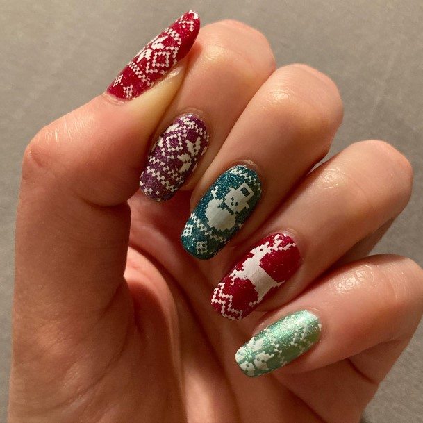 Excellent Girls Snowman Nail Design Ideas