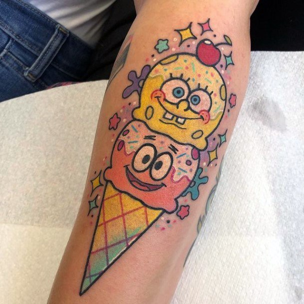 Excellent Girls Spongebob Tattoo Design Ideas